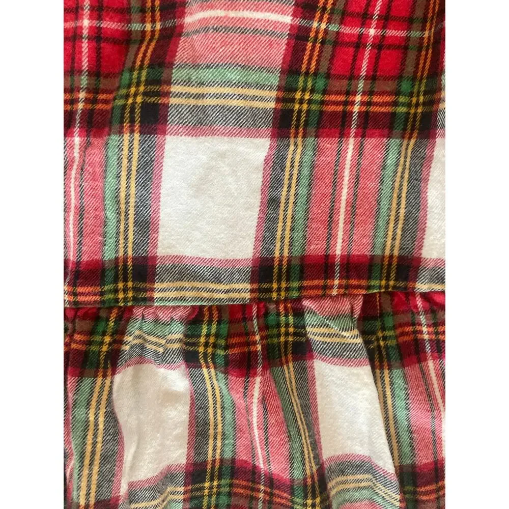 Hanna Andersson Flannelette Peplum Tartan Stewart Plaid Ruffle Top 6-7 Christmas